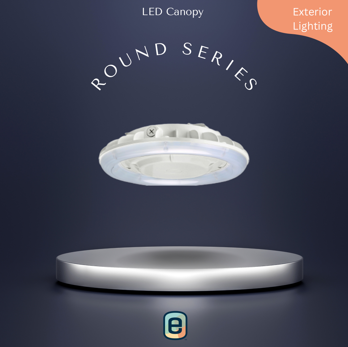 Round LED canopy light fixture, pendant style, EL-MS-CPR